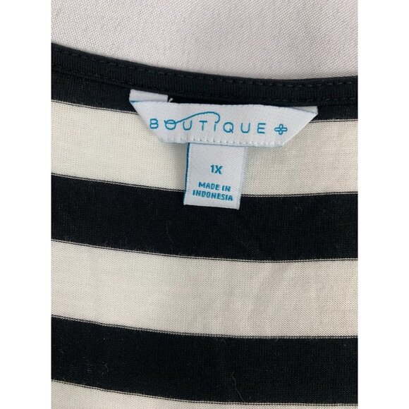 Boutique Women's Regal Black & White Stripe Top - Picture 3 of 6